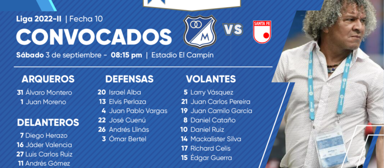 convocados millonarios para el clasico