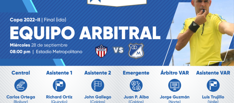 Árbitros Junior Millonarios Copa 2022