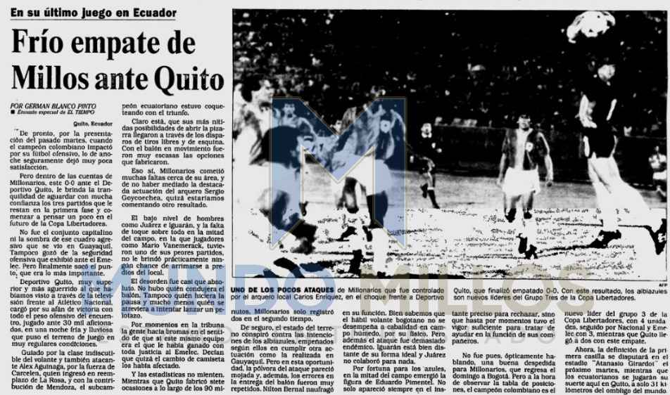 Deportivo Quito Millonarios 1989
