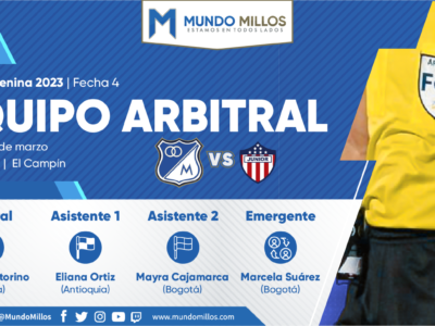 Equipo Arbitral Millonarios Junior Liga Femenina 2023