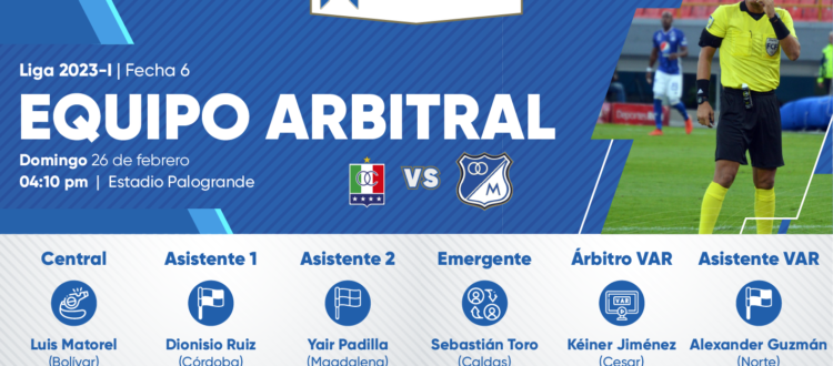Árbitros Once Caldas Millonarios 2023