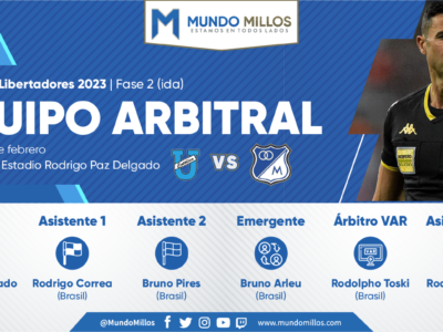 Árbitros Universidad Católica Millonarios 2023