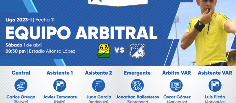 Árbitros Bucaramanga Millonarios 2023