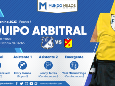 Árbitros Millonarios Pereira Liga Femenina 2023