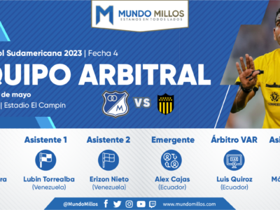 Árbitros Millonarios Peñarol 2023