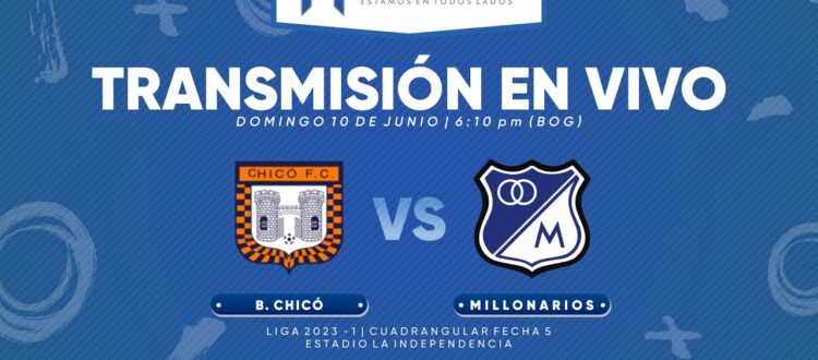 En vivo: Boyacá Chicó vs Millonarios Cuadrangulares 2023