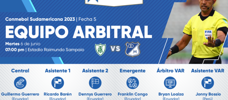 Árbitros América MG Millonarios 2023