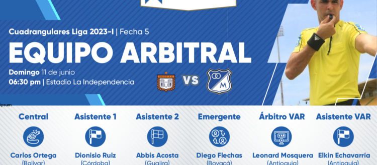 Árbitros Boyacá Chicó Millonarios Cuadrangulares 2023