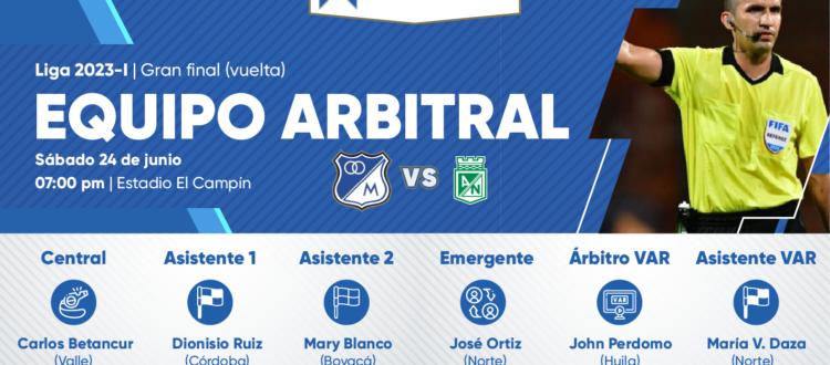 Árbitros Millonarios Nacional Final 2023