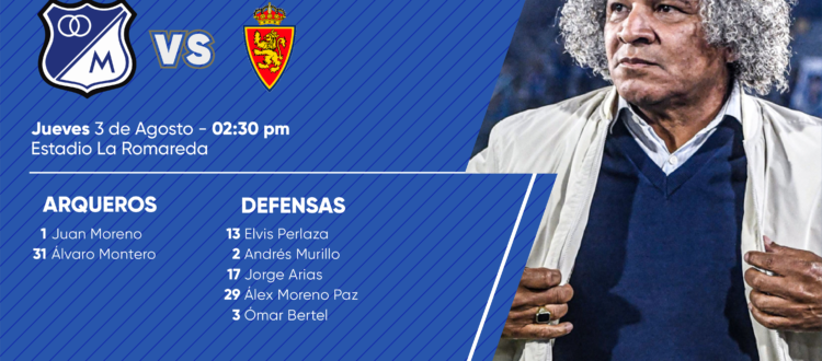 Convocados Millonarios Real Zaragoza 2023