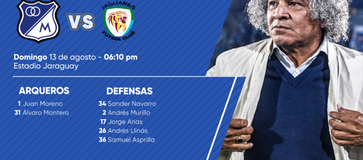 Convocados Jaguares Millonarios 2023