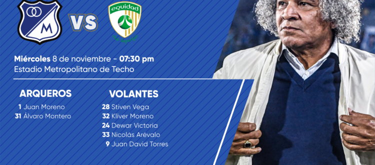 Convocados La Equidad Millonarios 2023