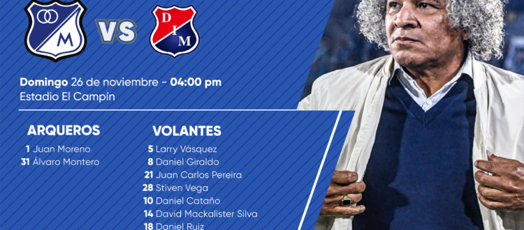 Convocados Millonarios Medellín Cuadrangulares 2023