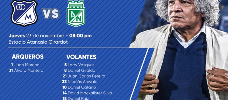 Convocados Nacional Millonarios 2023