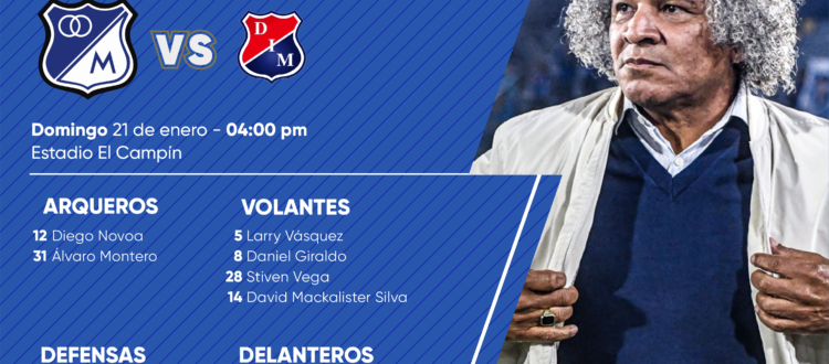 Convocados Millonarios Medellín 2024
