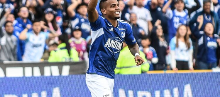 Édgar Guerra celebra su gol frente al Medellín