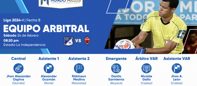 Árbitros Patriotas Millonarios 2024