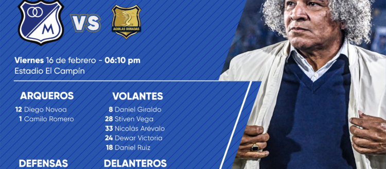 Convocados Millonarios Águilas Doradas 2024
