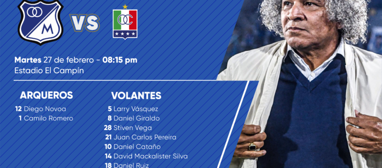 Convocados Millonarios Once Caldas 2024