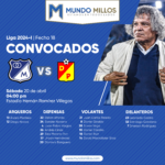 Convocados de Millonarios vs Pereira 2024