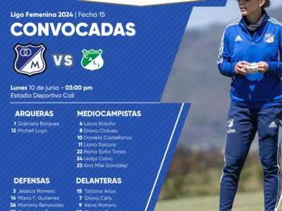 Convocadas de Millonarios vs Cali