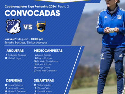 Convocadas de Millonarios para enfrentar a Llaneros