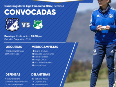 Convocadas de Millonarios vs Cali