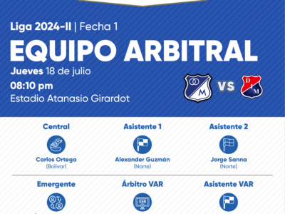 Árbitros Medellín Millonarios 2024