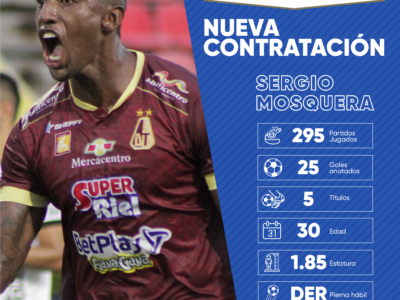 Sergio Mosquera, nuevo jugador de Millonarios