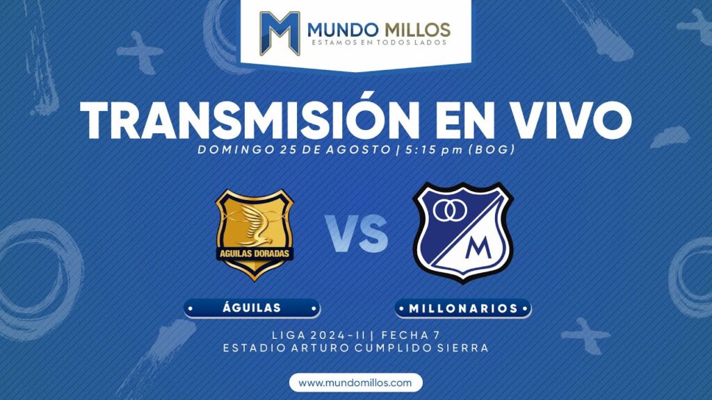 En vivo Águilas Doradas vs Millonarios 2024