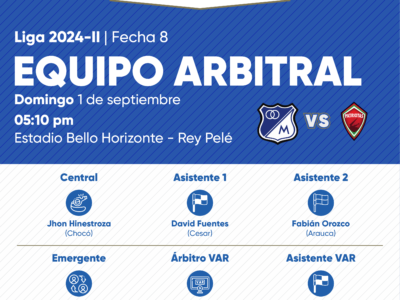 Árbitros Millonarios Patriotas 2024