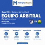 Árbitros Millonarios vs Bucaramanga Copa 2024