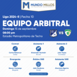 Árbitros La Equidad vs Millonarios 2024