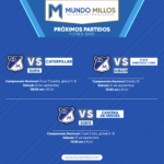 Programación fútbol base Millonarios septiembre 21 2024