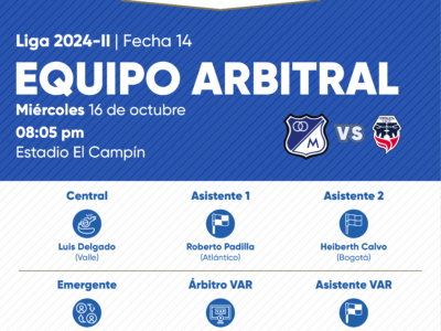 Árbitros Millonarios Fortaleza 2024