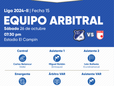 Árbitros Santa Fe Millonarios 2024