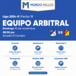 Árbitros Millonarios Pereira 2024