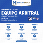 Árbitros Junior Millonarios 2024