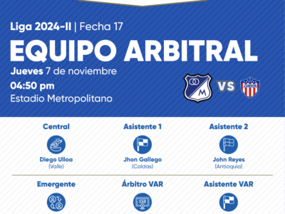 Árbitros Junior Millonarios 2024