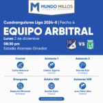 Árbitros Nacional vs Millonarios Cuadrangulares 2024