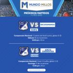 Programación Fútbol Base Millonarios noviembre 16-17 2024