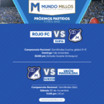 Programación Fútbol base Millonarios noviembre 30