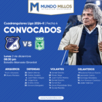 Convocados de Millonarios vs Nacional