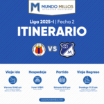 Itinerario Millonarios Pasto 2025