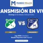 En vivo Cali vs Millonarios Apertura 2025