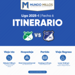 Itinerario de Millonarios vs Cali 2025