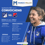 Convocadas de Millonarios vs Medellín