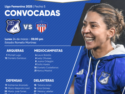 Convocadas de Millonarios vs Junior