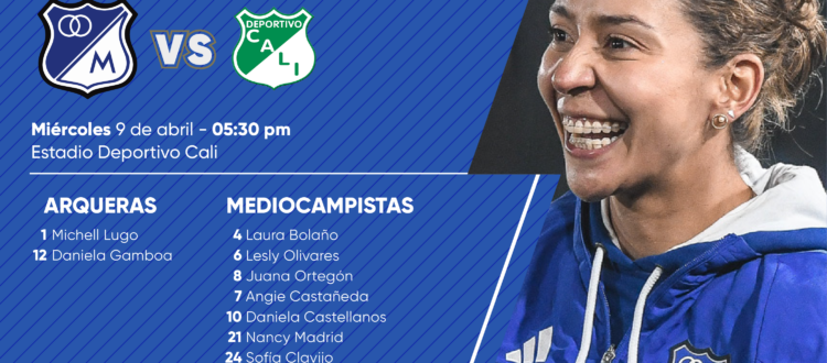 Convocadas de Millonarios vs Cali Liga Femenina 2025