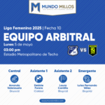 Árbitros Millonarios vs Inter Palmira Liga Femenina 2025